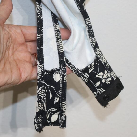 Free People Black Floral Print Somethin Bout You One Shoulder Bodysuit Sz XS NWT - Picture 13 of 16